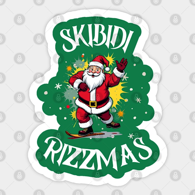 Skibidi Rizzmas Sticker by Creatifly Graphic Tees